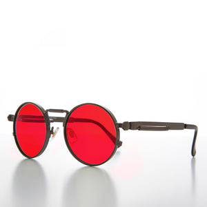 Red round sale frame sunglasses