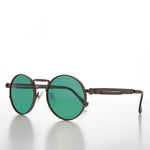 Load image into Gallery viewer, Round Black Goth Steampunk Sunglass with Colored Lenses
