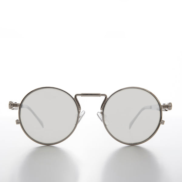 Round Silver Goth Steampunk Sunglass - Ivan 1 – Sunglass Museum display picture 2