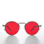 Load image into Gallery viewer, round steampunk sunglass with red lens
