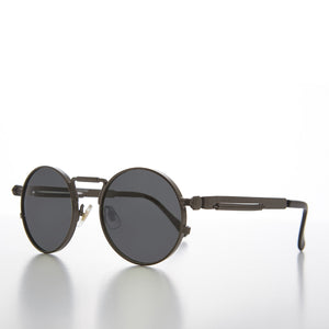 Round Gun Metal Metal Goth Steampunk Sunglass