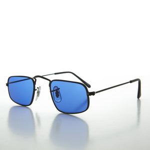 blue square hippy ben franklin vintage sunglasses