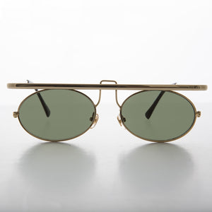 oval lens metal steampunk sunglass