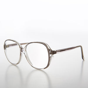 Big Clear Retro Reading Glasses with Gray Color Accent 
