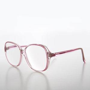 Big Clear Retro Reading Glasses with Red Color Accent 