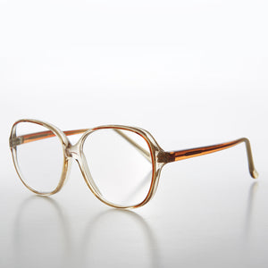 Clear Retro Reading Glasses with Color Accent