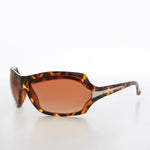 Load image into Gallery viewer, Black curved wrap around vintage sunglasses
