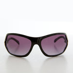 Load image into Gallery viewer, Black curved wrap around vintage sunglasses

