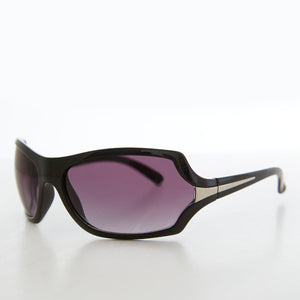 Black curved wrap around vintage sunglasses