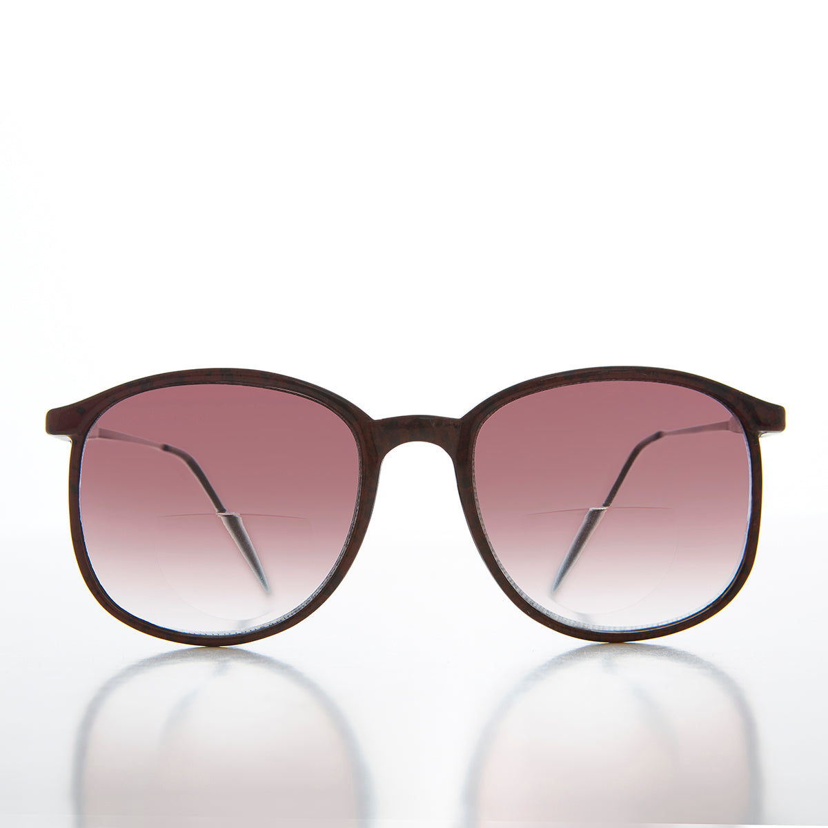 Round Retro Nerdy Bifocal Rose Lens Sunglass