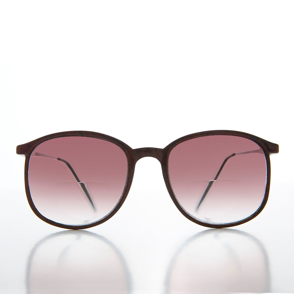 Round Retro Nerdy Bifocal Rose Lens Sunglass
