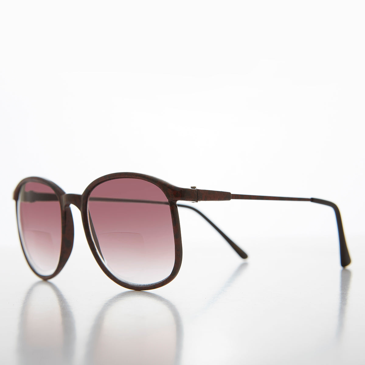 Round Retro Nerdy Bifocal Rose Lens Sunglass