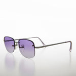Load image into Gallery viewer, Purple Color Tinted Rimless 90s Vintage Sunglass 
