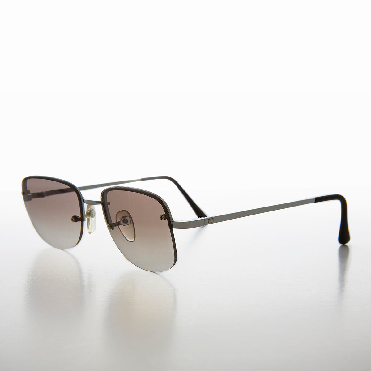 rimless square vintage sunglasses