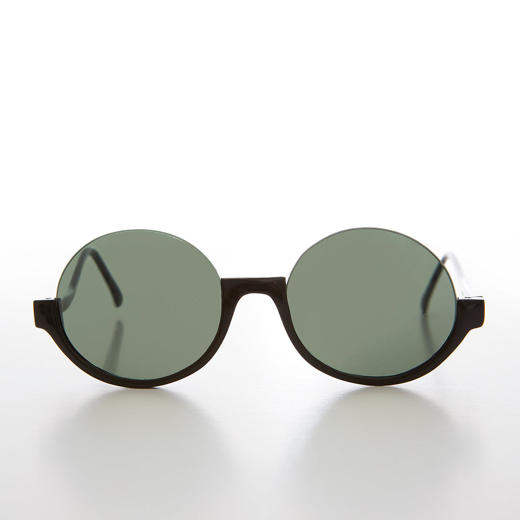 Round Hippie Goth Semi-Rimless 90s Sunglass