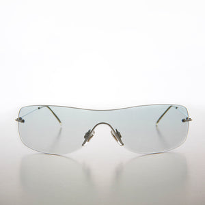Green Gradient Colored Lens Shield Vintage Sunglass