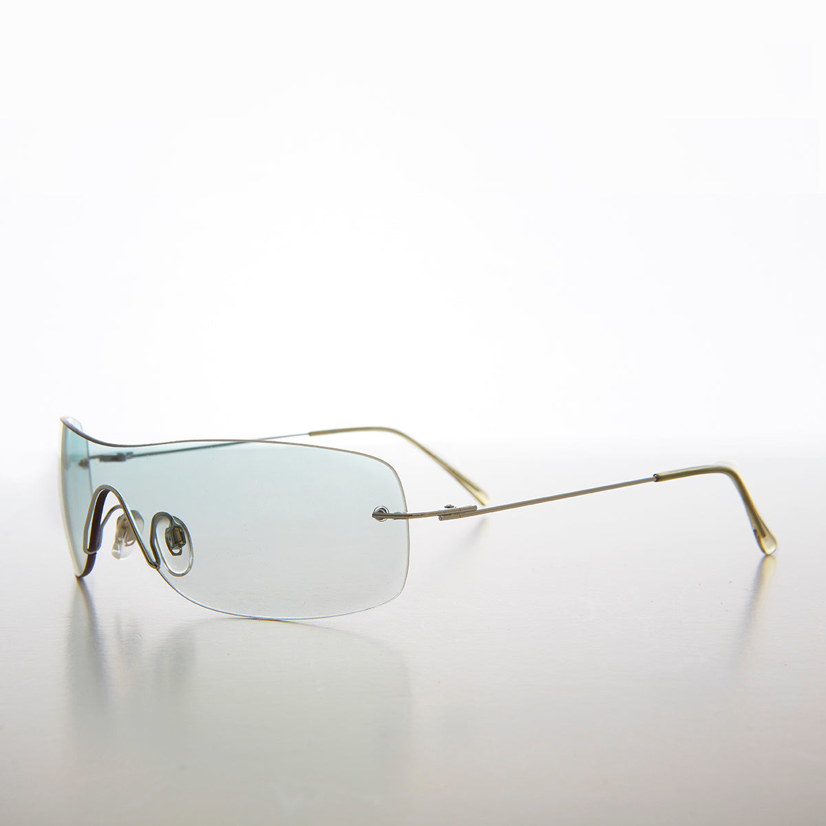 Green Gradient Colored Lens Shield Vintage Sunglass