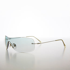 Green Gradient Colored Lens Shield Vintage Sunglass
