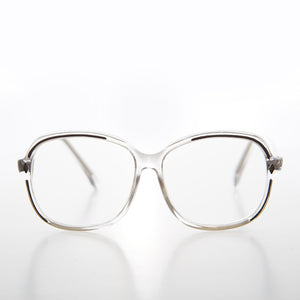Clear Women's Retro Reading Glasses with Color Accents - Kara