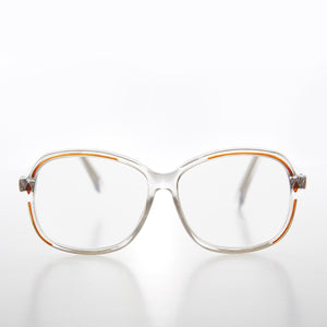 Clear Women's Retro Reading Glasses with Color Accents - Kara
