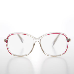 Clear Women's Retro Reading Glasses with Color Accents - Kara