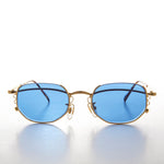 Load image into Gallery viewer, gold unique semi rimless vintage sunglasses
