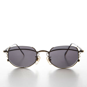 gold unique semi rimless vintage sunglasses