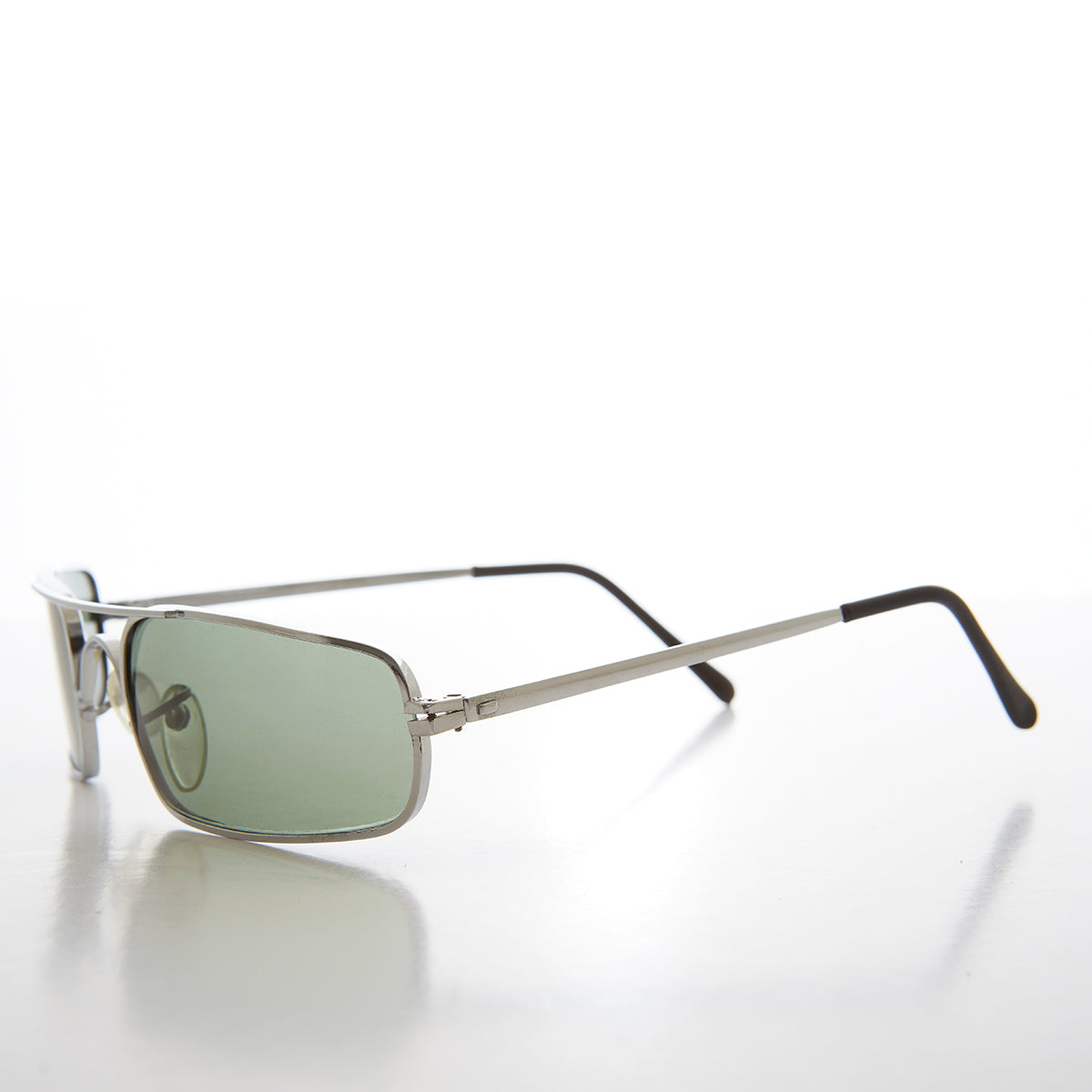 Rectangle metal frame classic aviator sunglasses