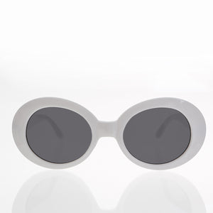 White Cat Eye Oval Clout Sunglass