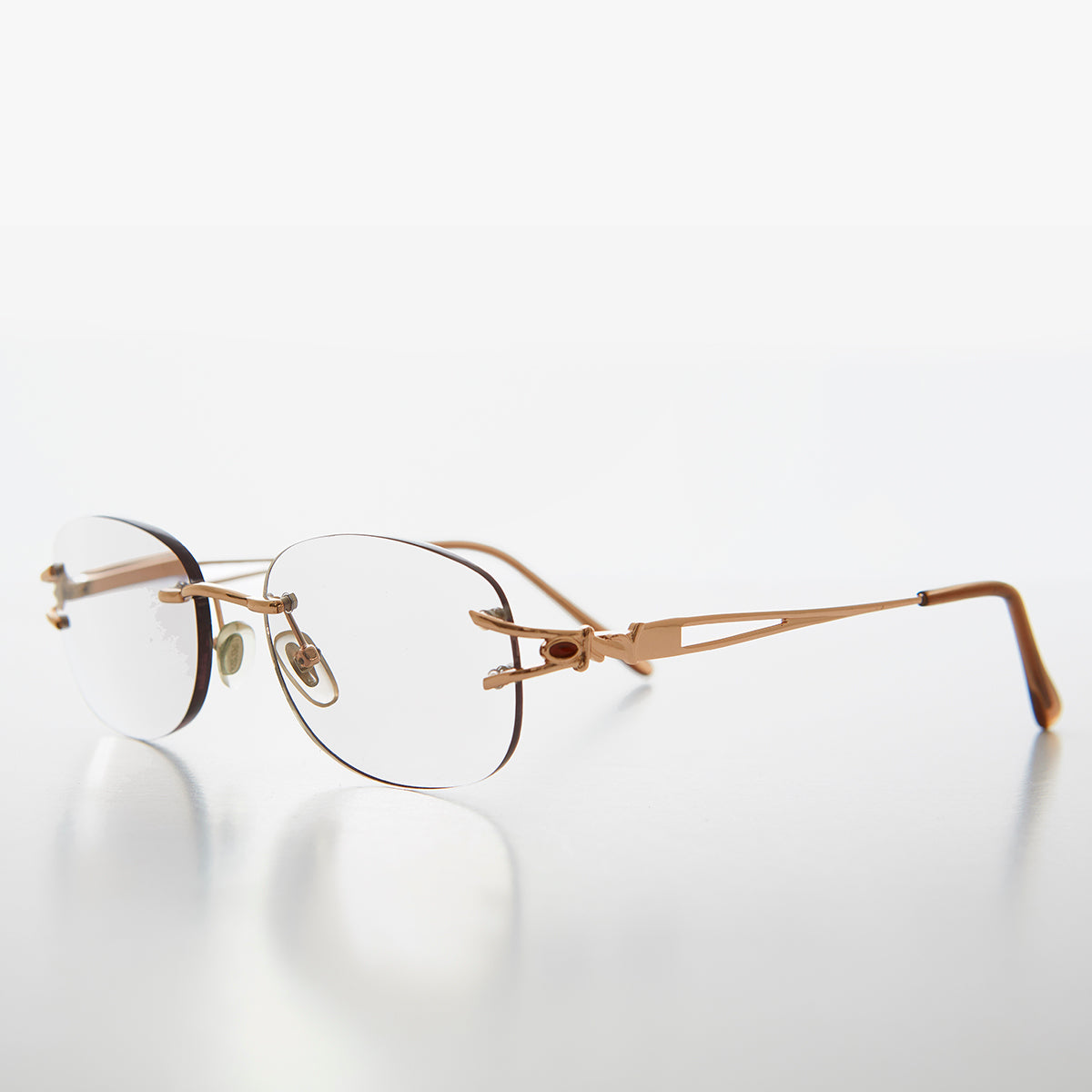 Oval Rimless Colored Lens Lightweight Reading Glasses - Leona