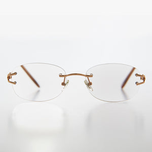 Oval Rimless Colored Lens Lightweight Reading Glasses - Leona