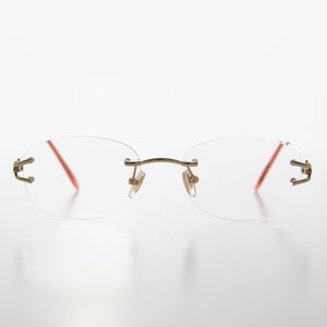 Oval Rimless Colored Lens Lightweight Reading Glasses - Leona