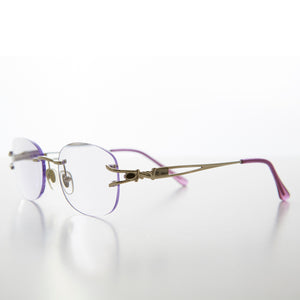 Oval Rimless Colored Lens Lightweight Reading Glasses - Leona