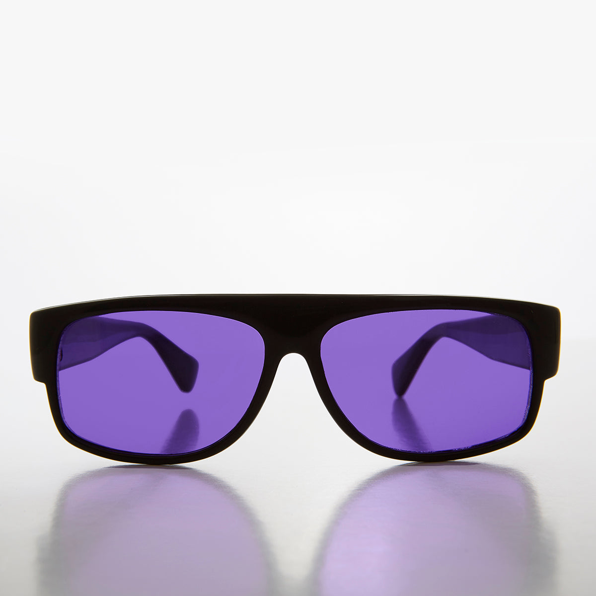 80s Low Rider Flat Top Sunglass with Purple Lens