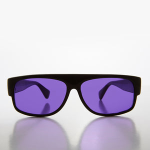 80s Low Rider Flat Top Sunglass with Purple Lens