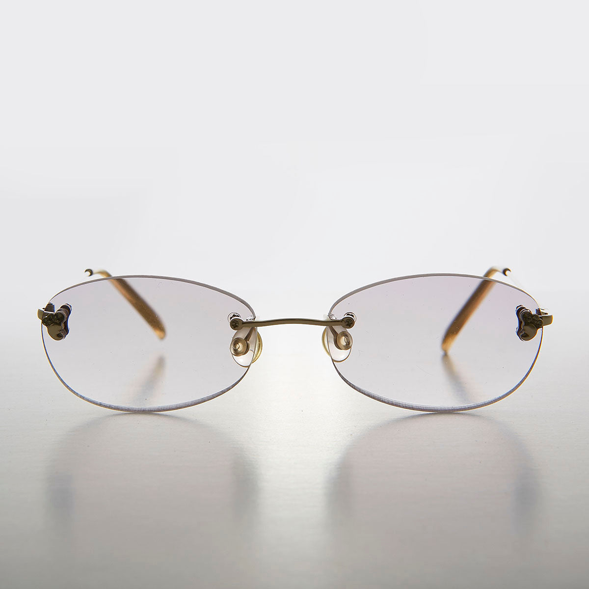 Rimless Oval Tinted Colored Lens Reading Glasses