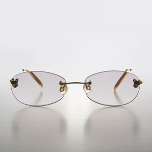 Rimless Oval Tinted Colored Lens Reading Glasses