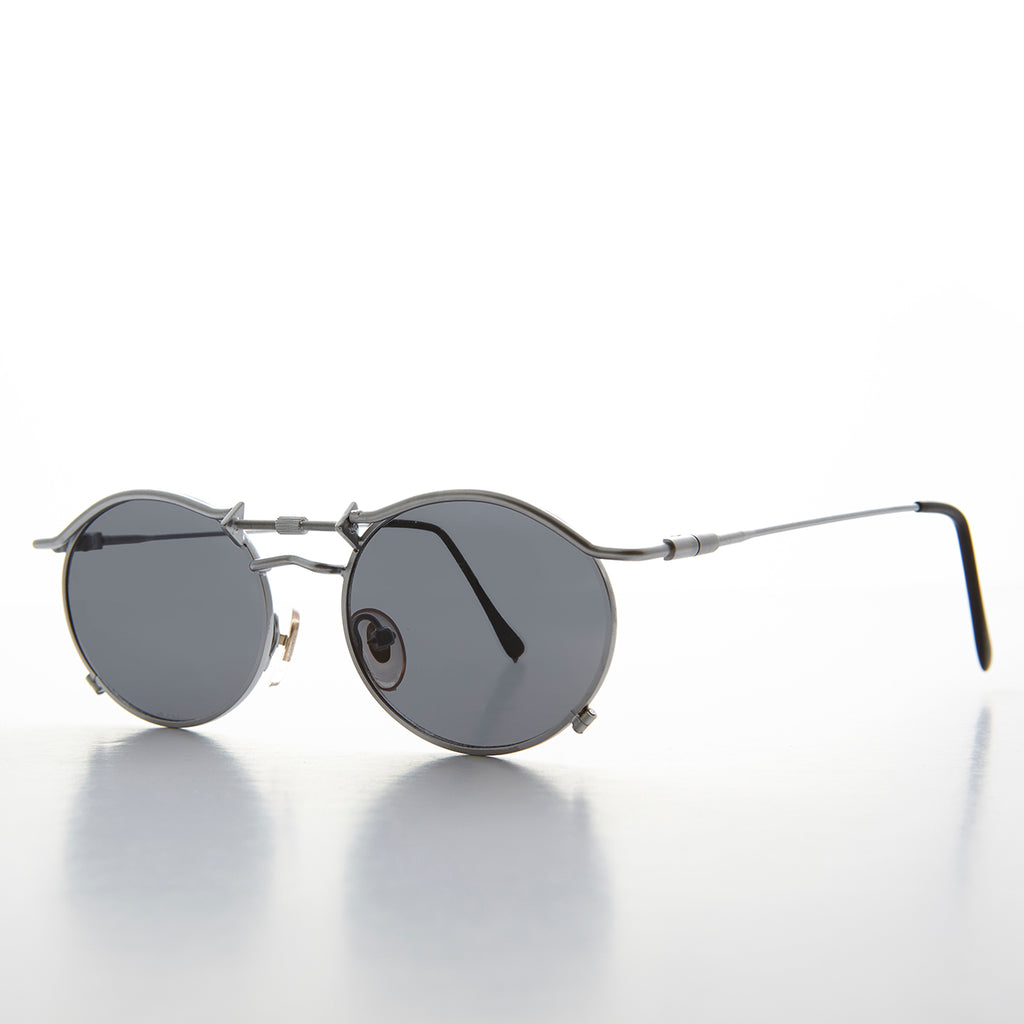 oval metal stempunk vintage sunglasses
