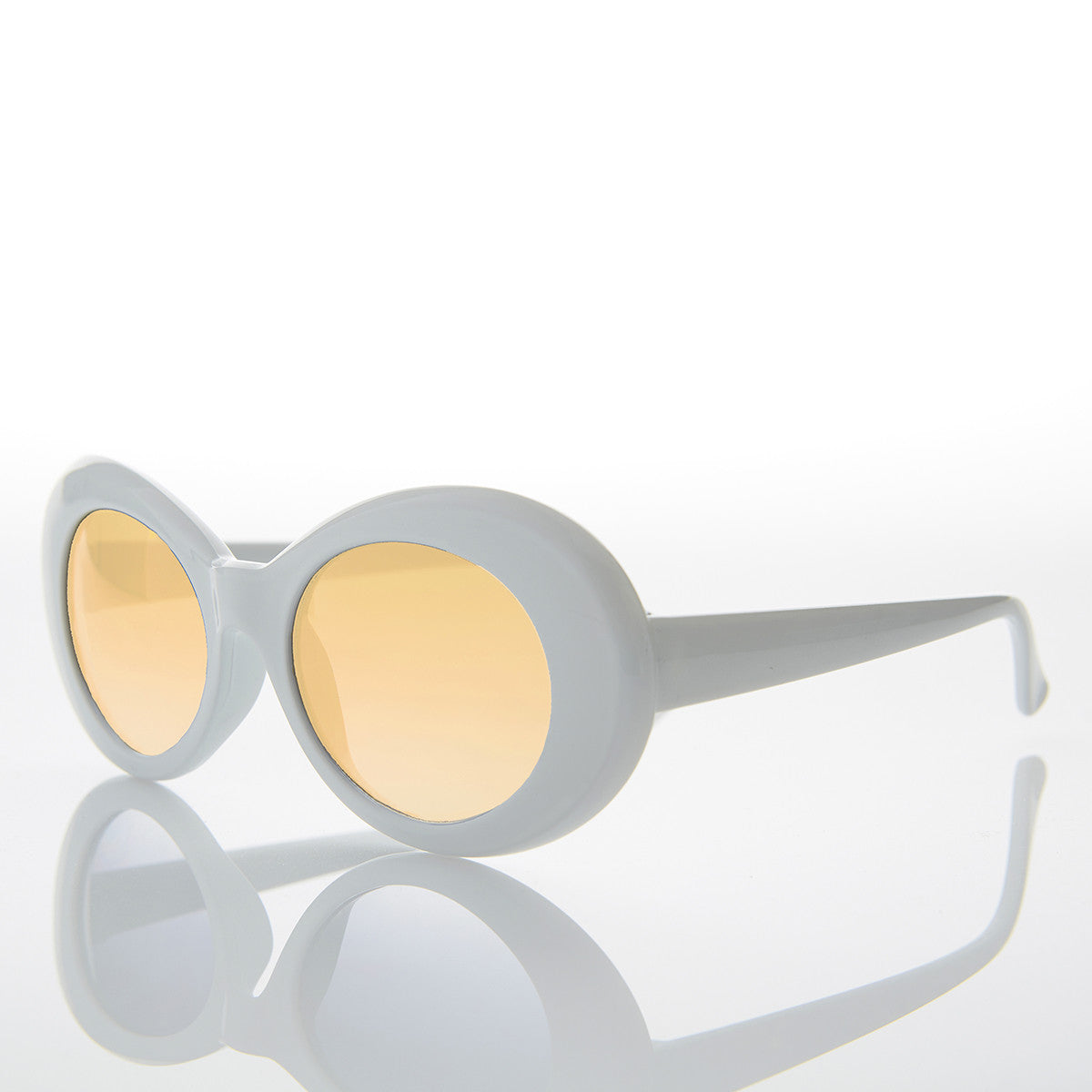 Colored Lens Oval Cat Eye Clout Sunglass 