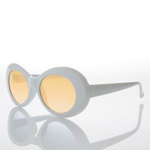 Colored Lens Oval Cat Eye Clout Sunglass 