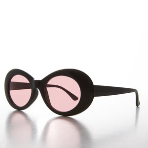 Colored Lens Oval Cat Eye Clout Sunglass