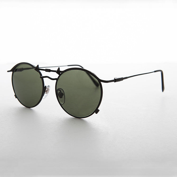 Big Round Flat Lens Punk Goth Steampunk Vintage Sunglass