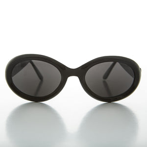 90s Black Oval Grunge Cateye Vintage Sunglass