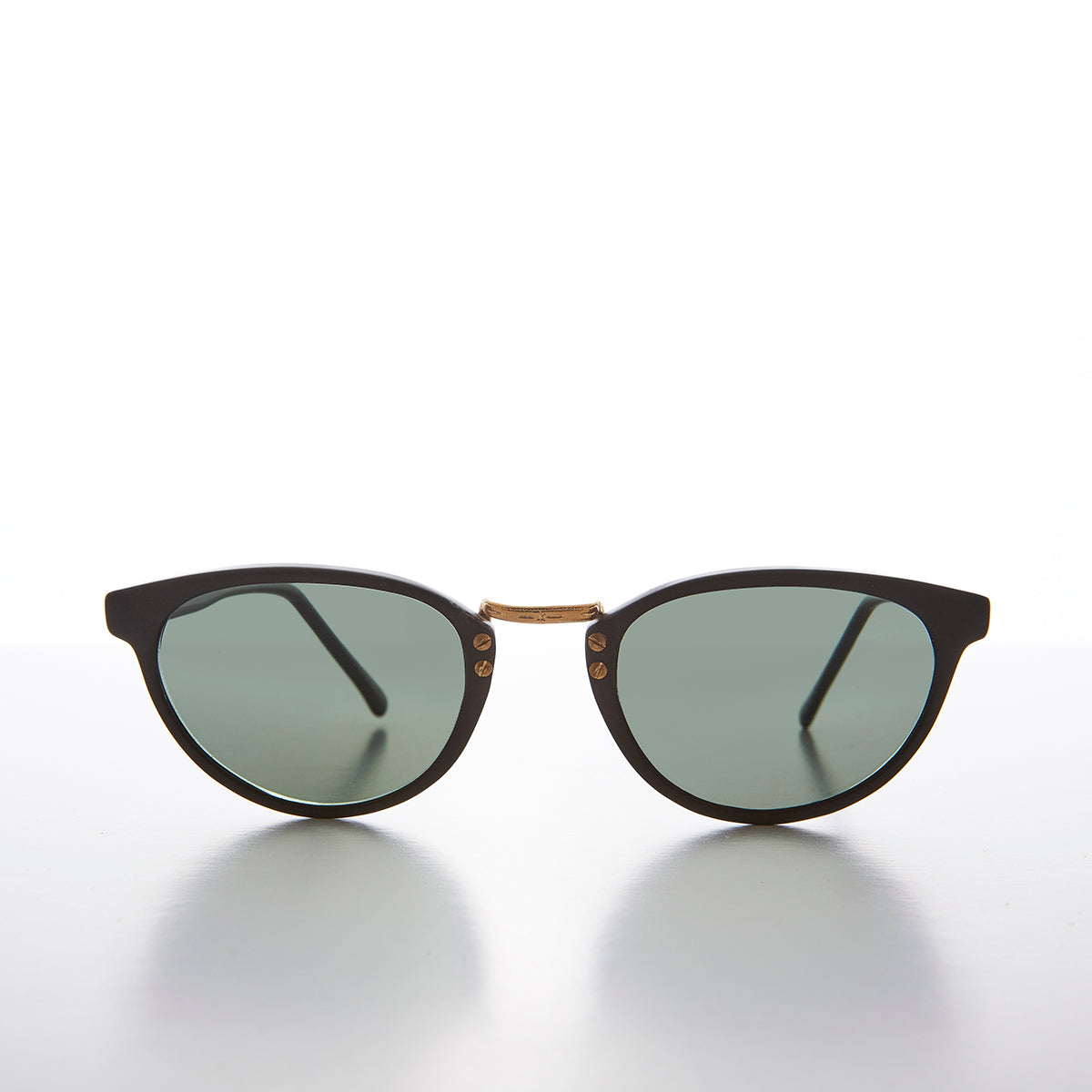 Small Cat Eye Sunglass with Gold Accents