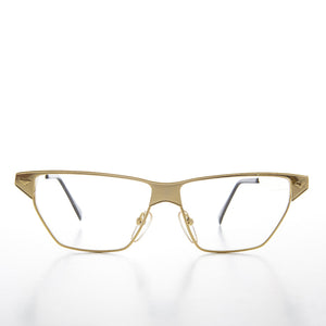 gold horn rim 90s rx optical quality eyeglasses
