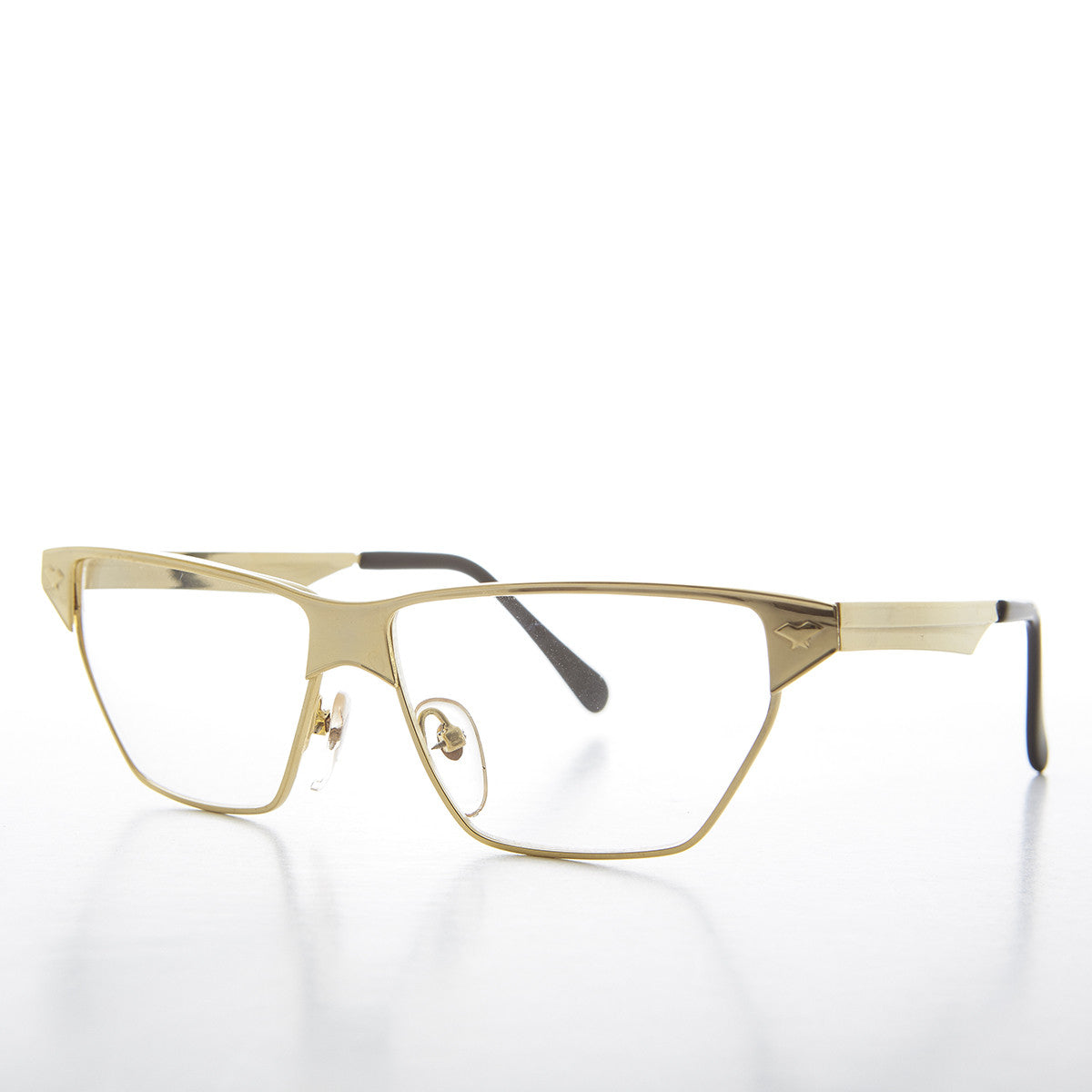 gold horn rim 90s rx optical quality eyeglasses