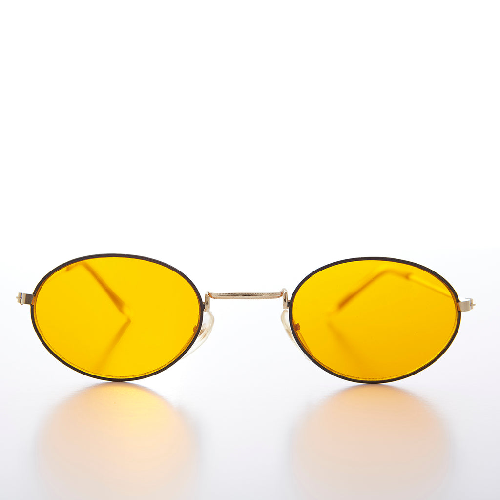 Oval Yellow Lens Vintage Sunglass