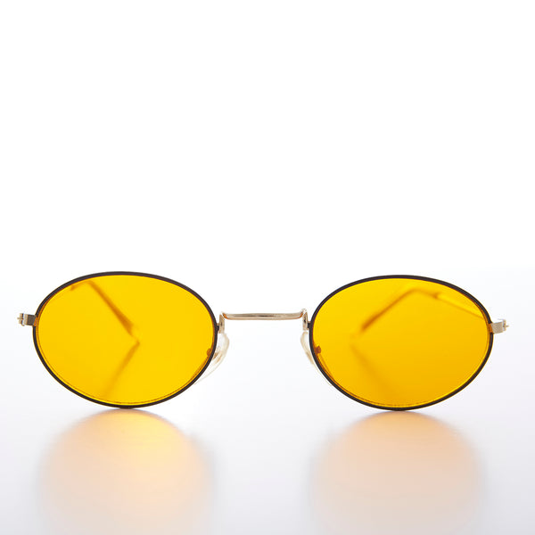 Oval Yellow Lens Vintage Sunglass Mellow – Sunglass Museum
