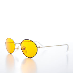 Oval Yellow Lens Vintage Sunglass
