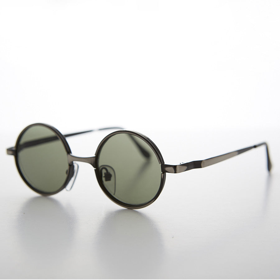 round steampunk metal sunglass